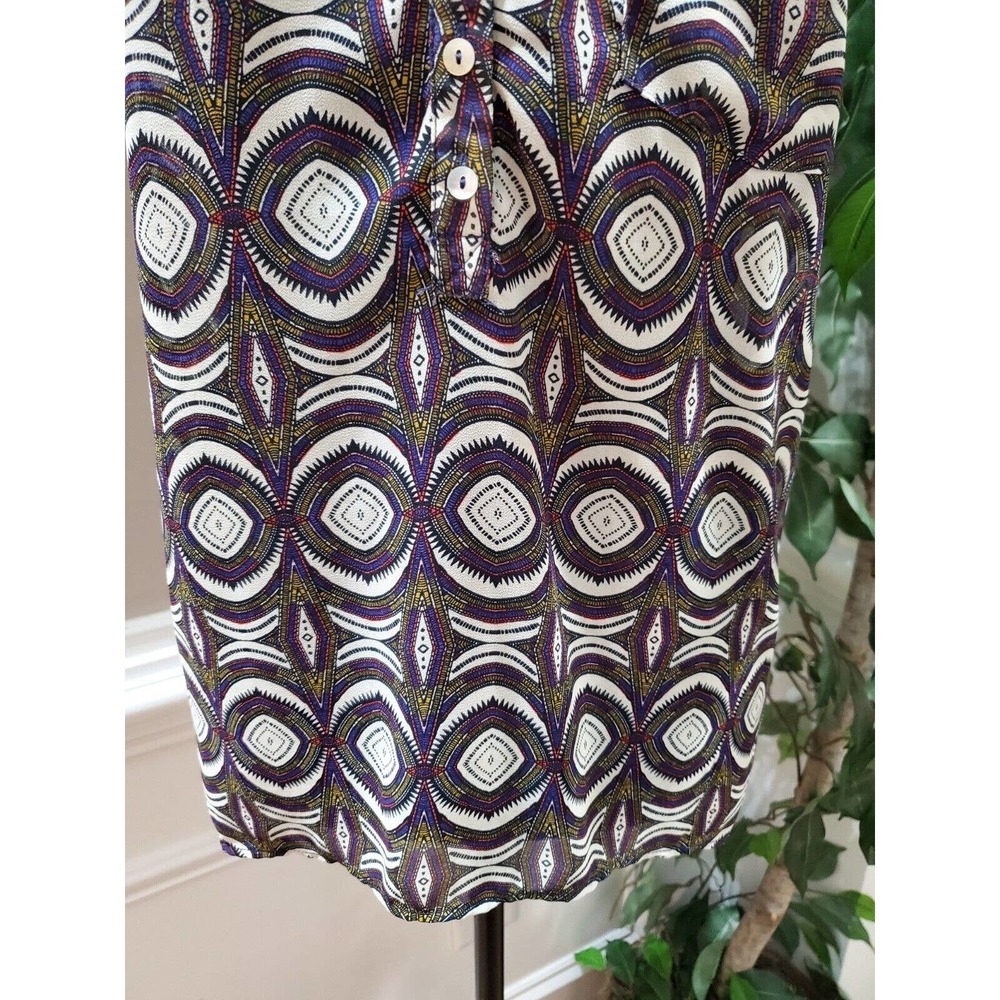 H&M Women's Multicolor 100% Polyester V-Neck Sleeveless Casual Pullover Shirt 10 - Picture 4 of 11